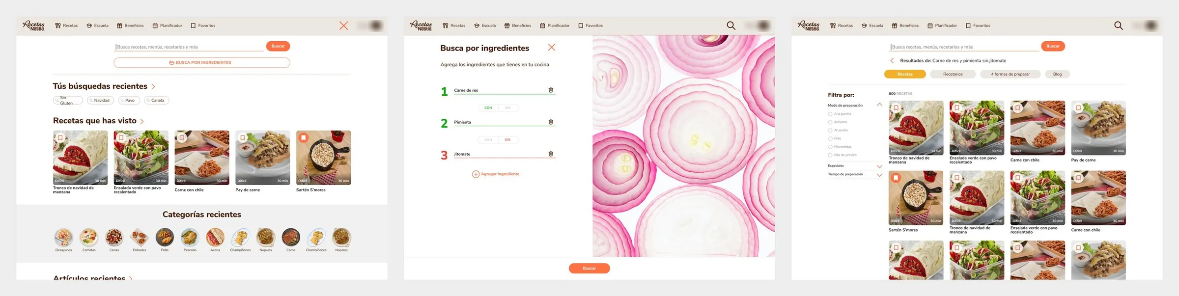 Search and search by ingredients